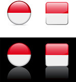 monaco Flag Buttons on White and Black Background