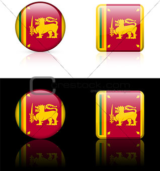 Srilanka Flag Buttons on White and Black Background