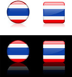 thailand Flag Buttons on White and Black Background