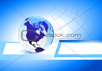 Globe on Abstract Business Background