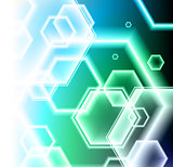 Hexagon Shapes on Colorful Abstract Background