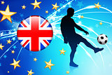 British Soccer Player on Abstract Light Background