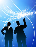 Business Couple on Abstract Modern Light Background