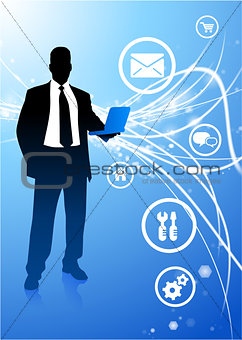 Businessman on Abstract Modern Light Background