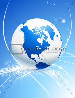 Globe on Abstract Glare Background