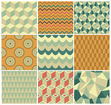 Vintage Geometric Background Pattern Set