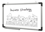 White magnetic board and business sketches