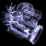 Diesel engine. X-ray render