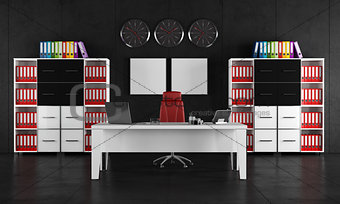 Black and white office