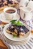Portion of fresh homemade blueberry cake