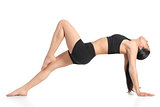 Fitness woman stretching exercising aerobic