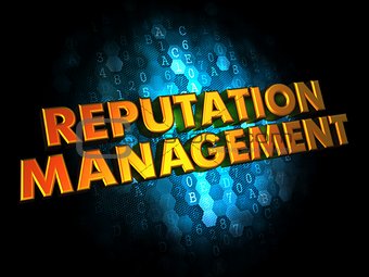 Reputation Management Concept on Digital Background.