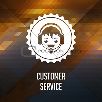 Customer Service on Triangle Background.
