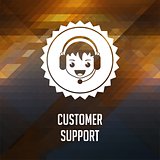 Customer Support on Triangle Background.