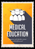 Medical Education on Yellow in Flat Design.