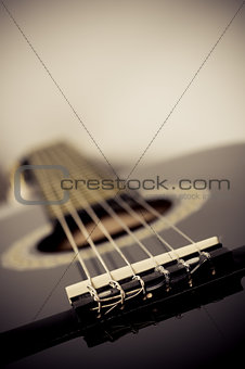 classical acoustic guitar close up