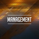 Management Concept on Retro Triangle Background.
