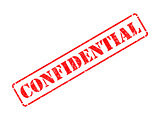 Confidential on Red Rubber Stamp.