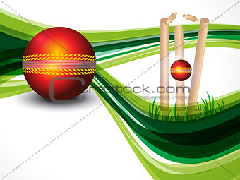 Cricket Background With Wave 