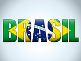 Brasil 2014 Letters with Brazilian Flag