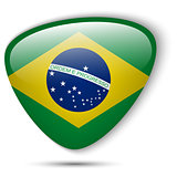 Brazil Flag Glossy Button