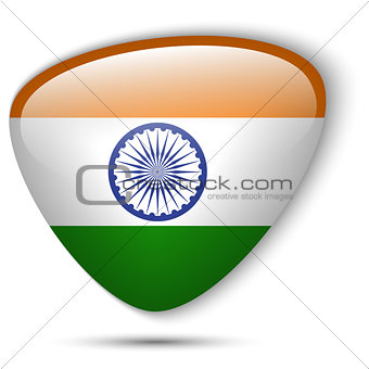 Indian Flag Glossy Button