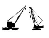 Cranes silhouette vector illusrtation art isolated