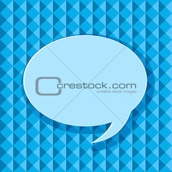 Bubble Chat Icon on Blue Seamless Geometric Background