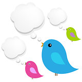 Birds With Cloud Speech Bubble
