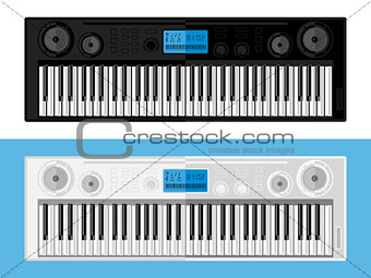 Isolated image of synthesizers. Flat design