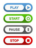 Play Start Pause and Stop Buttons
