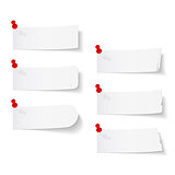 Blank White Papers with Push Pins