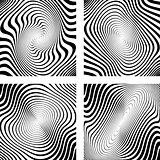 Set of design monochrome whirl backgrounds