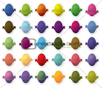 Set of easter eggs isolated on white