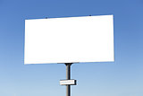 Blank billboard on blue sky background