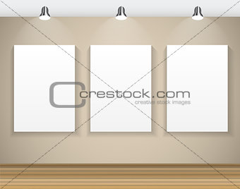 Frame on Wall for Your Text and Images, Vector Illustration