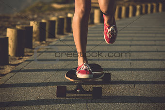 Riding a skate