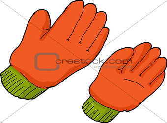Orange Work Gloves