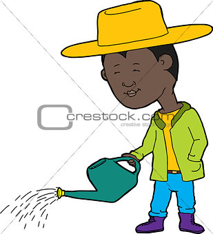 Gardener with Watering Can