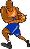Basketball Player Holding Ball Cartoon