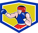 Amateur Boxer Boxing Shield Cartoon