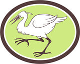 Egret Heron Crane Walking Cartoon