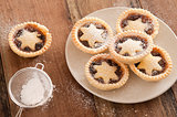 Delicious Christmas mince pies with stars