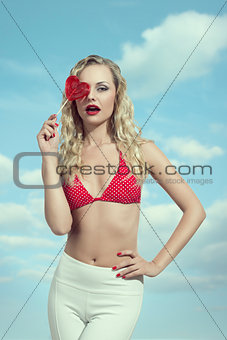 romantic bikini woman 