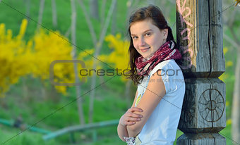  teenage girl in spring time