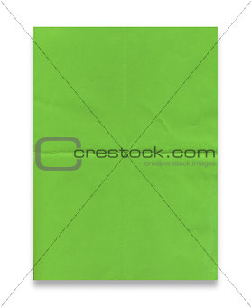 Leaf of green crushed paper