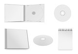 collection of various blank white paper on white background