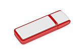 red flash drive  on a white background