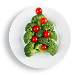 Christmas tree made from broccoli