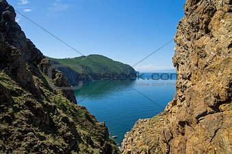 A cleft in the cliffs. Lake Baikal, Russia.